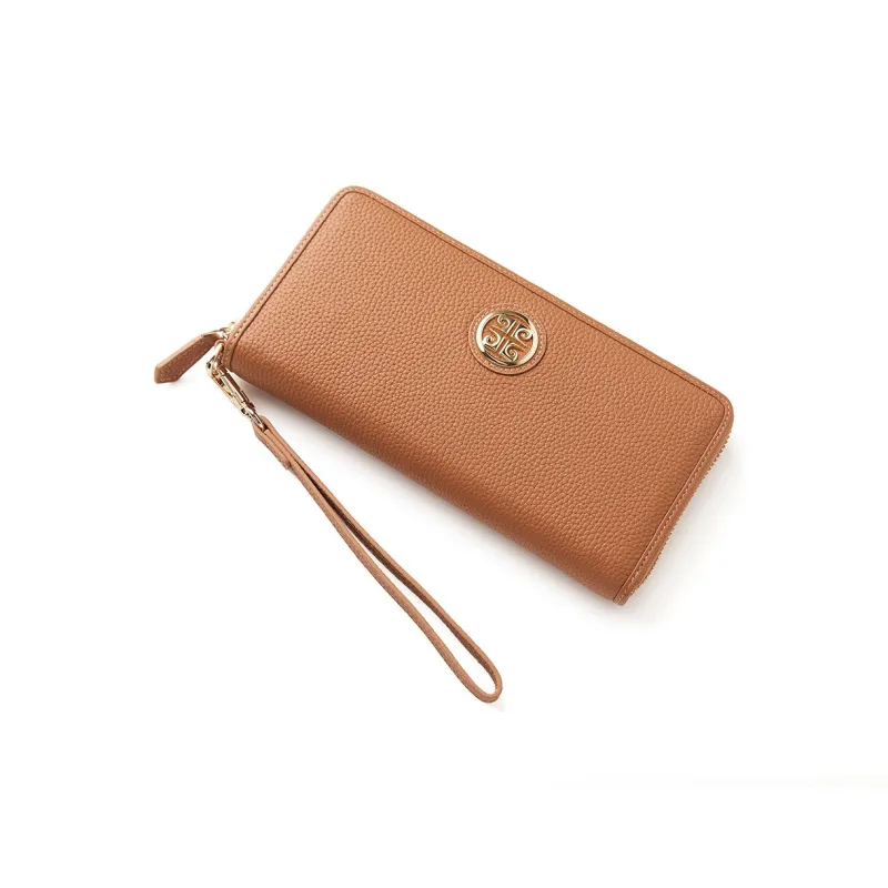 PIERRE CARDIN Top Grain Cow Leather Clutch Regular Women's Gold Brown-2