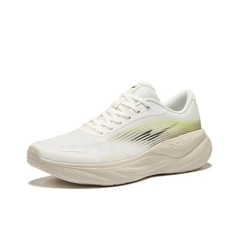 Erke Running Shoes Men Low Top Microcrystal White Wheat Seedling Green-2