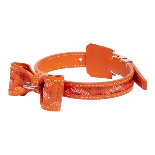 GOYARD OSCAR Goyardine Canvas With Clamecy Cow Leather Collar Bag Accessory Unisex Orange