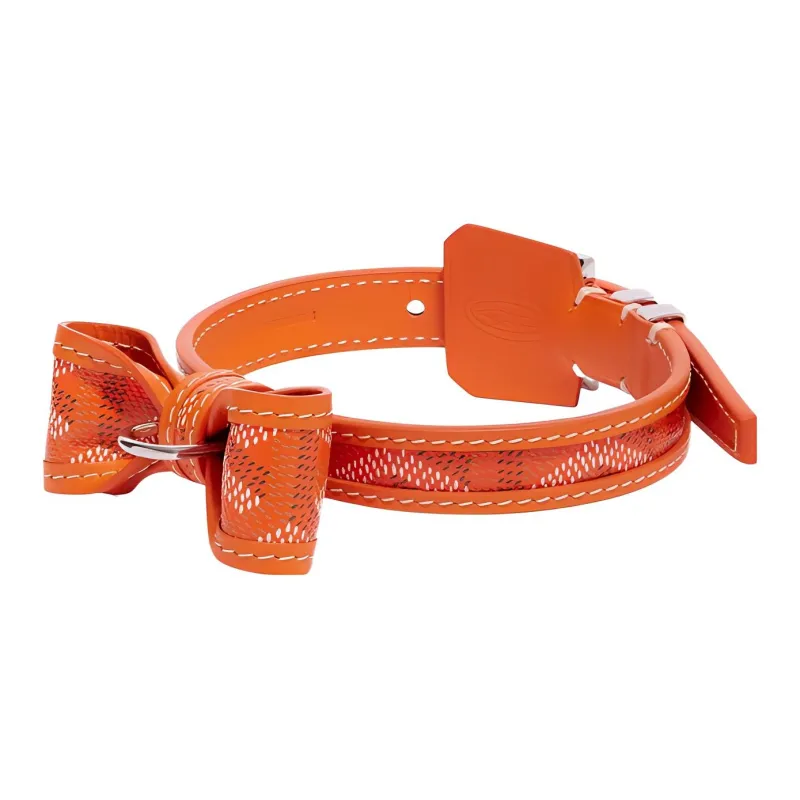 GOYARD OSCAR Goyardine Canvas With Clamecy Cow Leather Collar Bag Accessory Unisex Orange-0