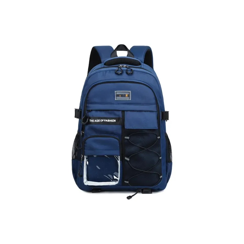 BUBM Polyester Backpack Unisex Gray/Ecru/Black/Red/Blue-0