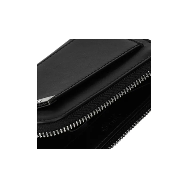 MONTBLANC Meisterstuck Leather Business Card Holder Coin Purse Men's Black-5