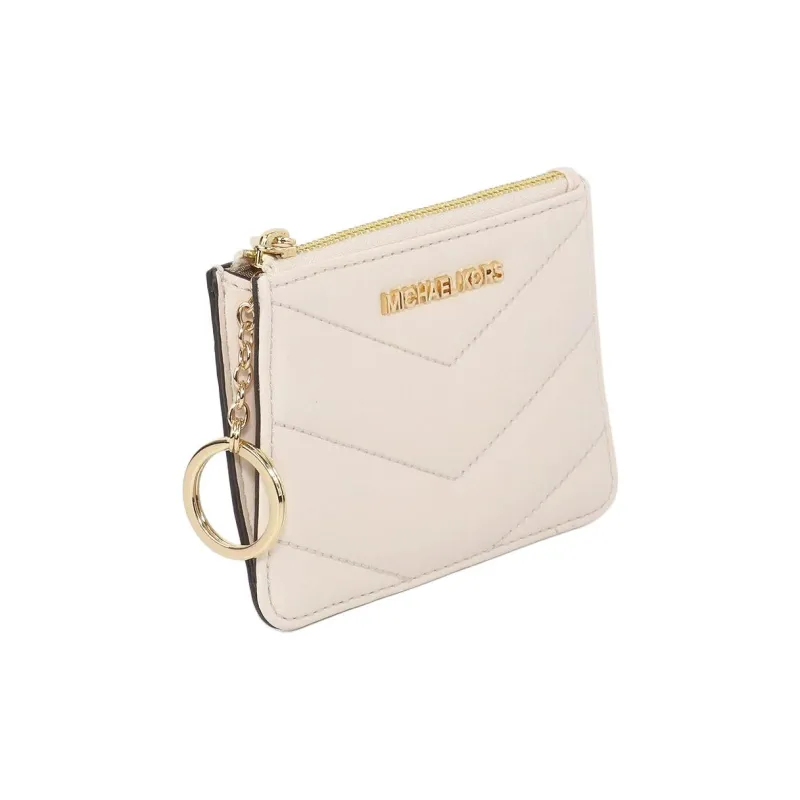MICHAEL KORS Jet Set Travel Polyurethane Coin Purse Women's Milk White-1