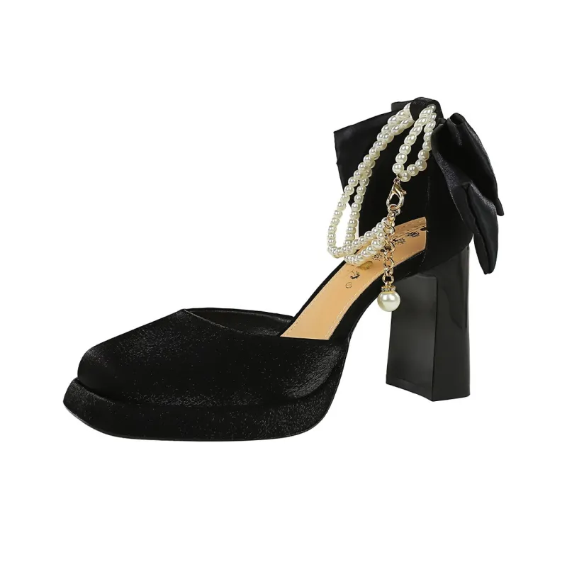 QITUMAUL Chunky Heel High Heels Women's-1