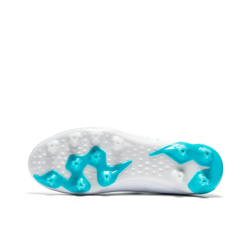 Binary FG Firm Ground Cushioning Support Abrasion Resistant Lightweight Slip Resistant Soccer Shoes Unisex White-5