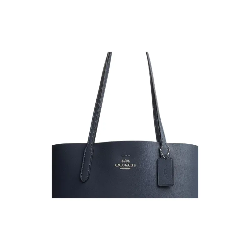 COACH Leather Tote Bag, Shopping Bag, Handbag, Shoulder Bag Large Size Women's Marine Blue-4