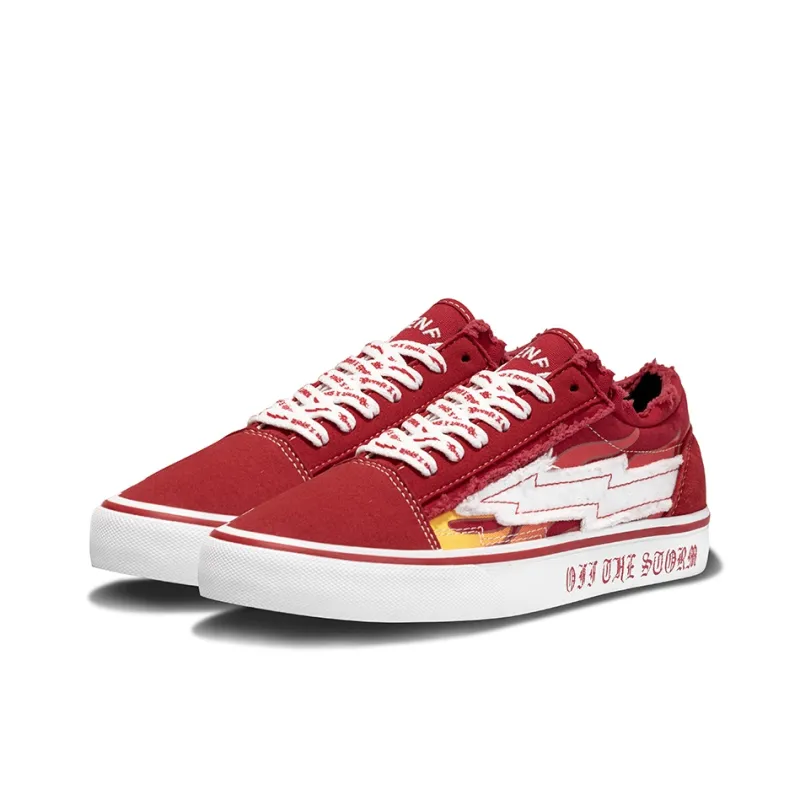 REVENFE X SPOTM x BURNING FLAME Slip Resistant, Breathable, Lightweight Low Top Canvas Shoes Unisex-1