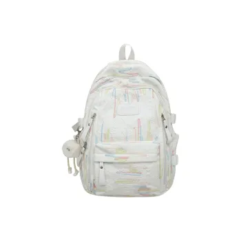 Kaka Tree Nylon Backpack Regular Women's White/Black/Pink