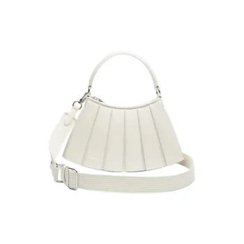 LACOSTE Sheepskin One Shoulder Handbag Women's Ivory