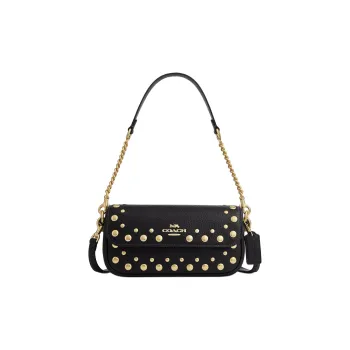 COACH HaileyFlap Delicate Pebble Leather Crossbody Bag, Shoulder Bag Small Size Women's Black