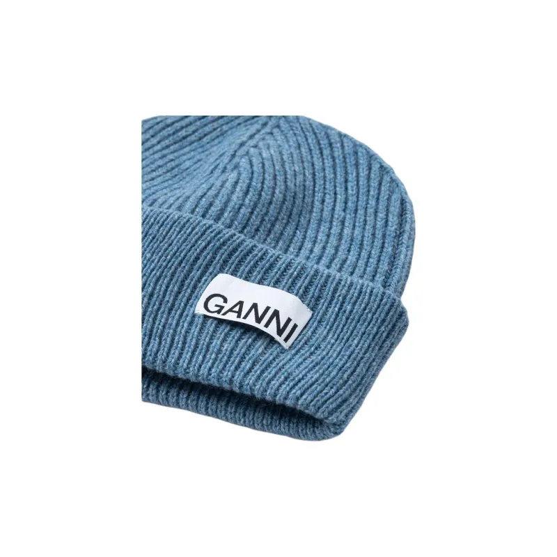 GANNI Logo patch Beanie-3