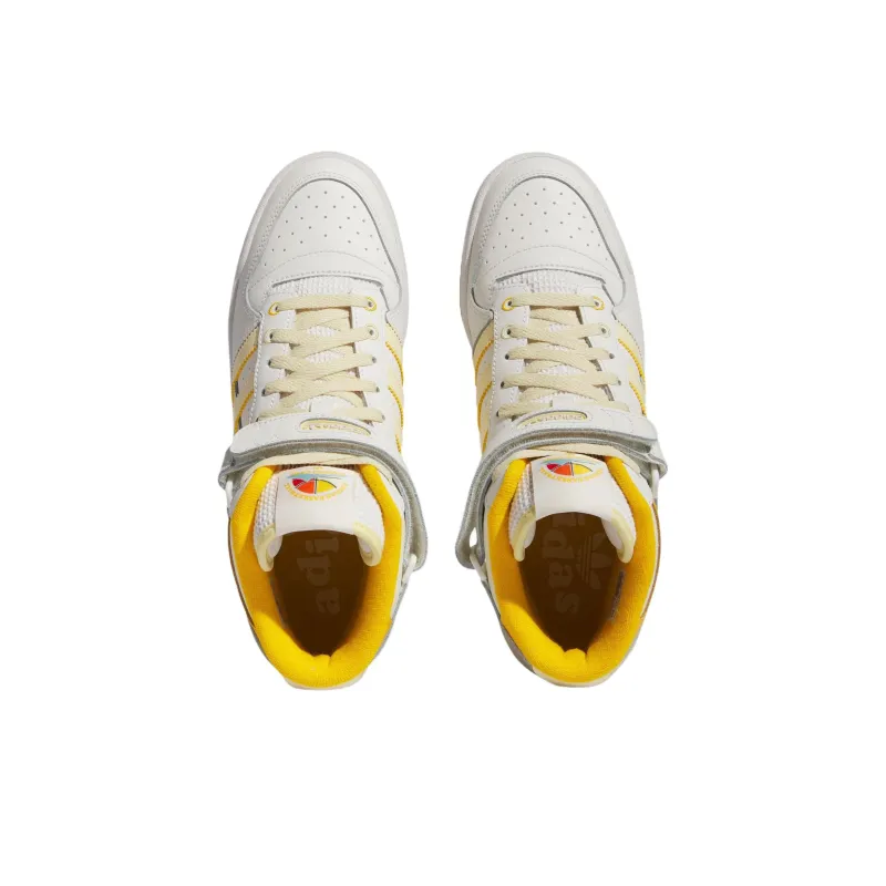 Adidas Originals FORUM Anti Slip Wear Resistant Mid Top Skateboard Shoes Unisex White-4