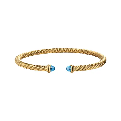David Yurman 18kt Yellow Gold Cablespira® Flex Diamond Bracelet 4mm