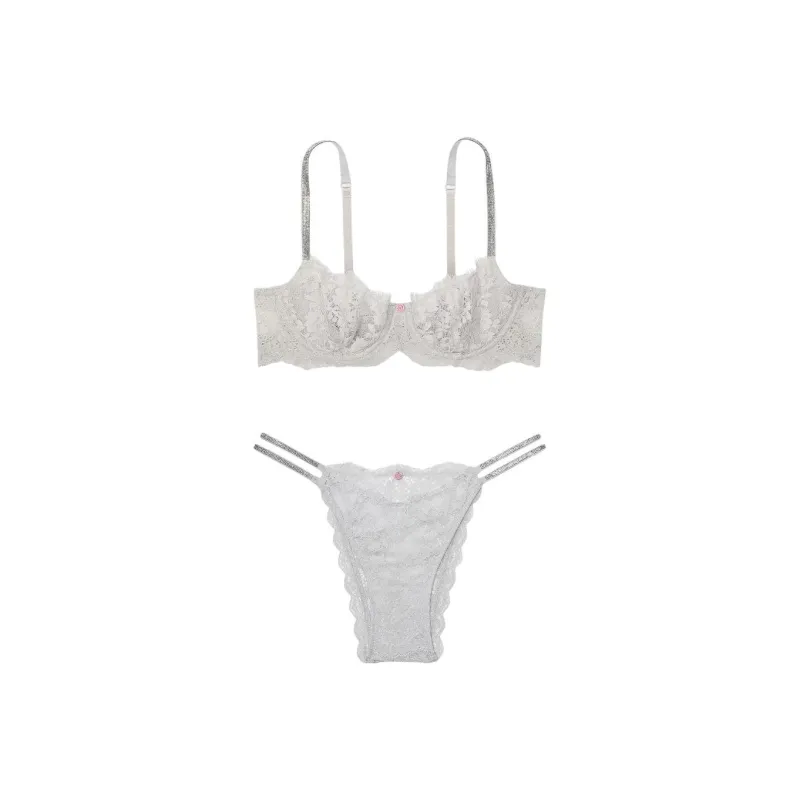 Victoria's Secret Underwear Set Women's Light Gray-0