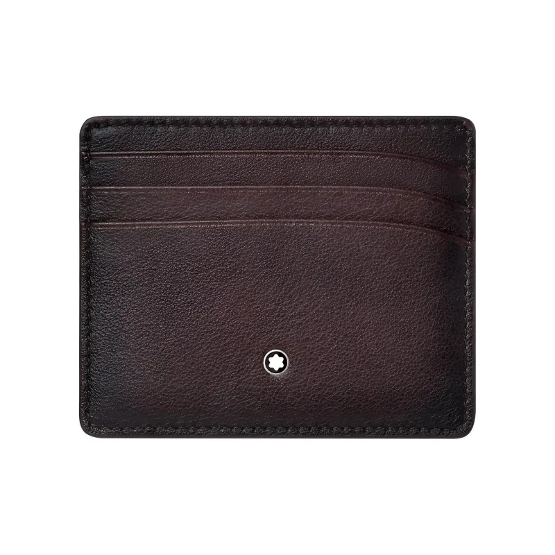 MONTBLANC Leather Card Holder Wallet Men's Brown-1