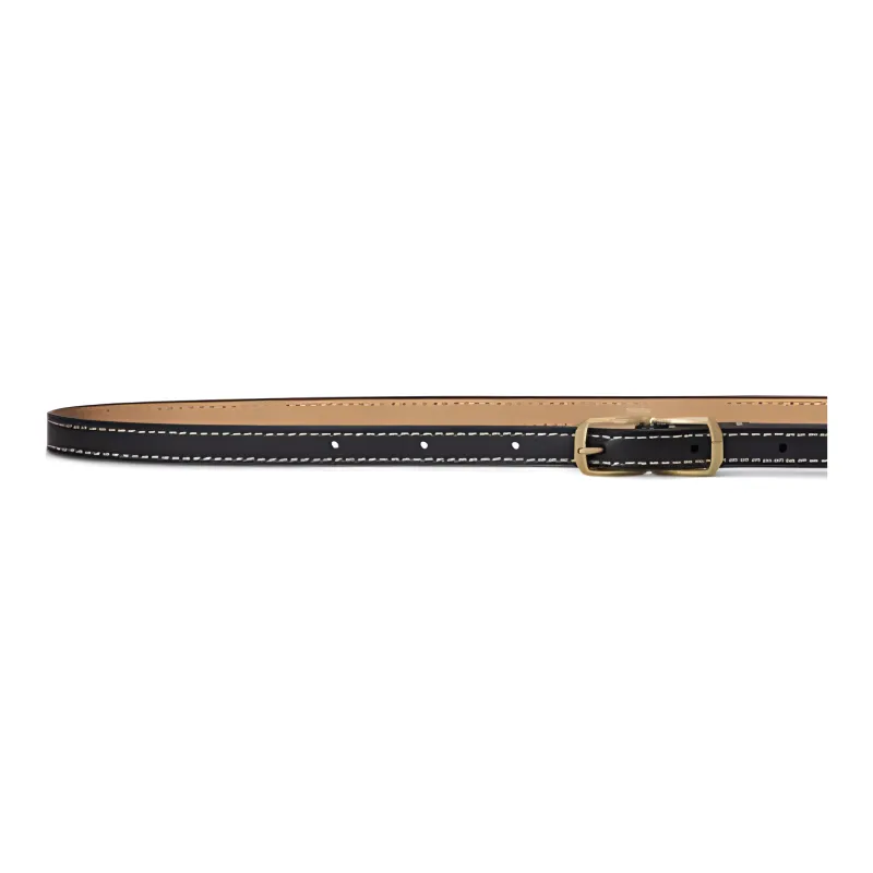 Polo Ralph Lauren Cow Leather Belts Women's Black Width 1CM-2
