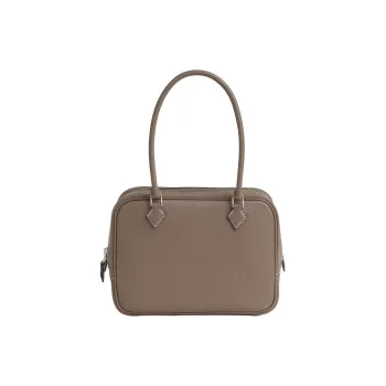 HERMES Plume Mysore Goat Skin Tote Bag, Shopping Bag, Handbag Mini Women's 18 Etoupe Elephant Gray