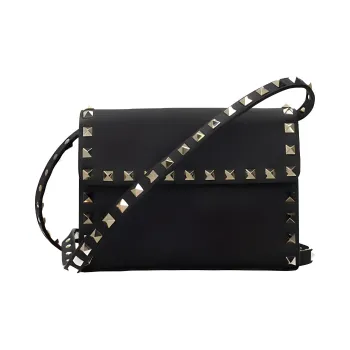 Valentino Rockstud Leather Shoulder Bag Mini Women's Black