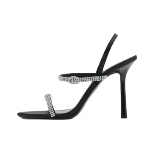 MANGO One Strap Sandals 10cm Women's Black