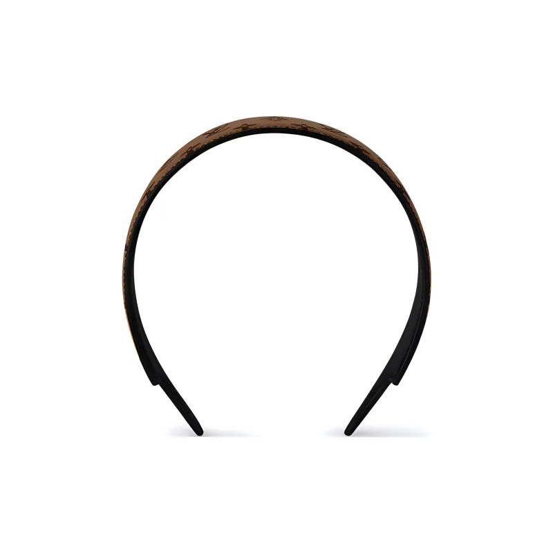 LOUIS VUITTON Leather Headbands Women's Brown-1