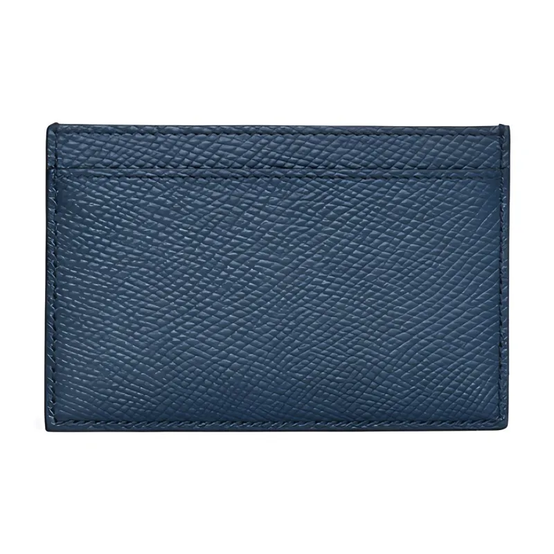 CELINE Cow Leather Card Holder Mini Men's Navy-2
