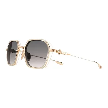 Chrome Hearts Irregular Shape Sunglasses Unisex Gold