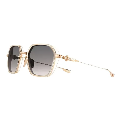 Chrome Hearts Irregular Shape Sunglasses Unisex Gold