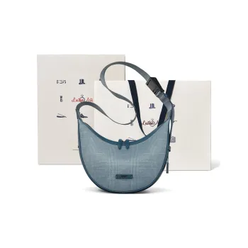 BVP Cow Leather Crossbody Bag Regular Unisex Soda Blue Color