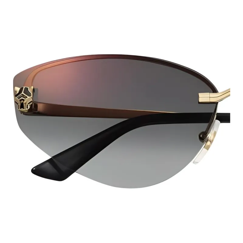 CARTIER Metal Butterfly Sunglasses Women's Gold-2