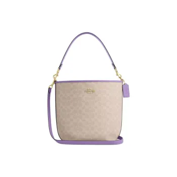 COACH City Coated Canvas Bag, Shoulder Bag, Crossbody Bag, Handbag Tubas Women's Sand With Iris Color