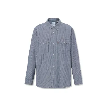 Levis Shirts Men Blue White Stripes