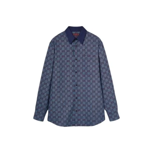 GUCCI Shirts Men Blue