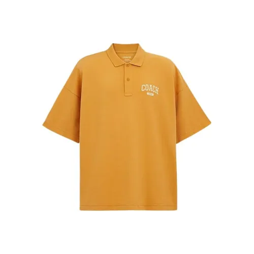 COACH SS24 Polo Shirt Men's Honey Yellow