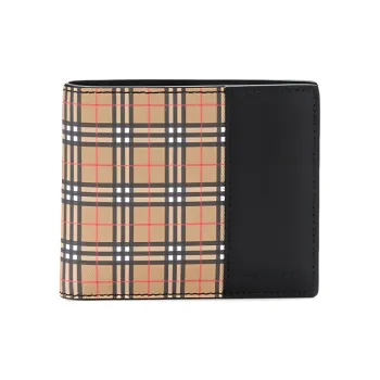 Burberry Cow Leather Wallet Unisex Khaki