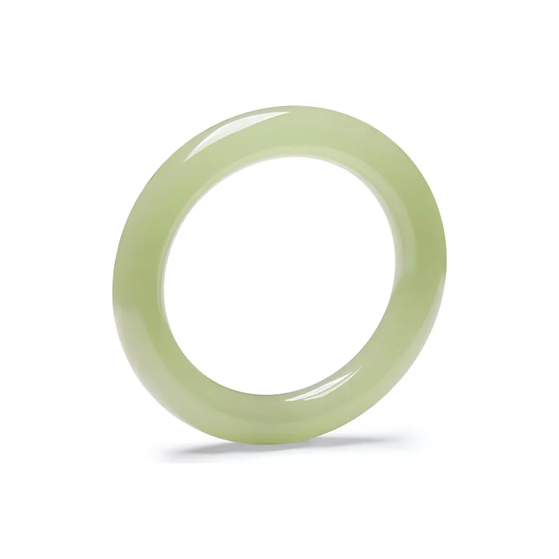 Xifeng Building Hetian Jade Bangles Pale Greenish White Jade Women's-1