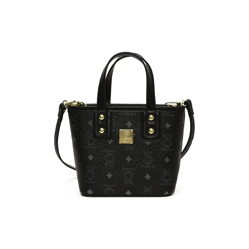 Yalu PU Basket Bag, One Shoulder Handbag Women's Black/Yellow/Beige/Pink-0