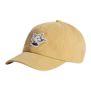 Maison Kitsune Cotton Baseball Caps Unisex Yellow
