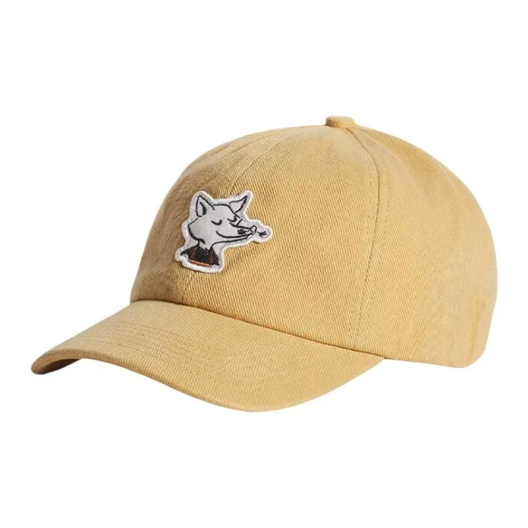 Maison Kitsune Cotton Baseball Caps Unisex Yellow-0