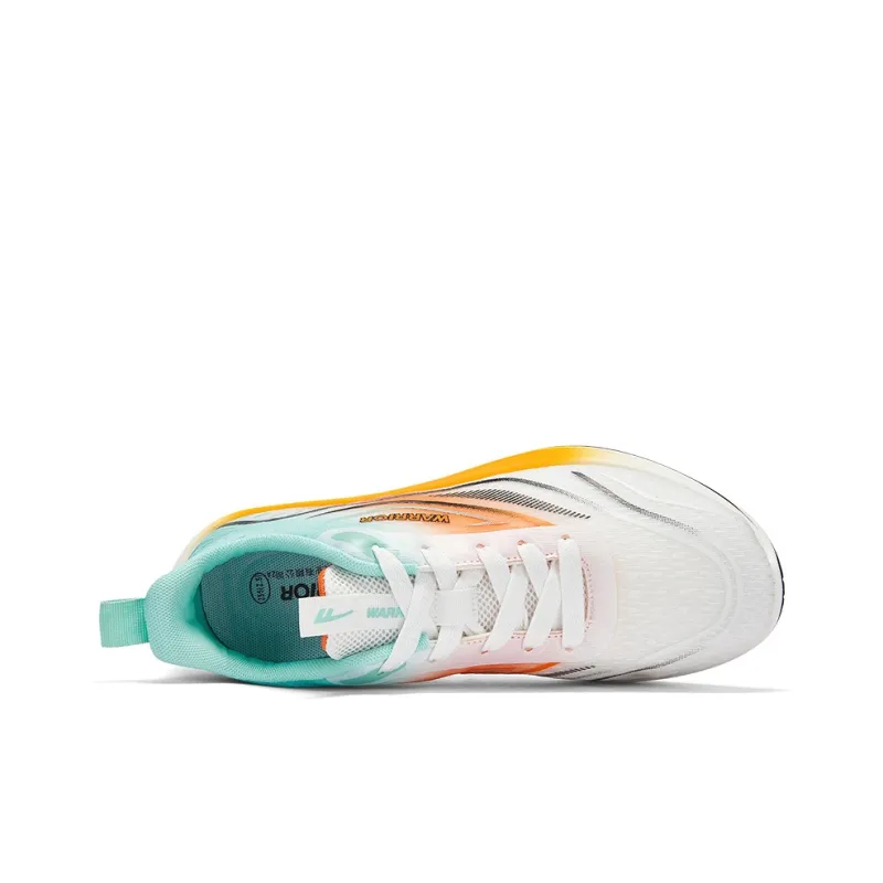 Warrior Slip Resistant, Breathable, Lightweight Low Top Casual Running Shoes Men's White Green Orange-2