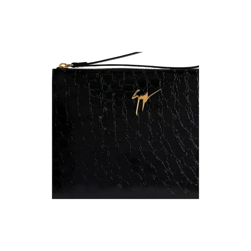 Giuseppe Zanotti Fabian Crocodile embossed Leather Pouch-4