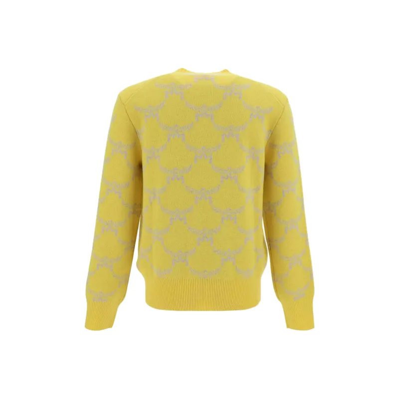 MCM Logo Intarsia Knit Crewneck Jumper-1