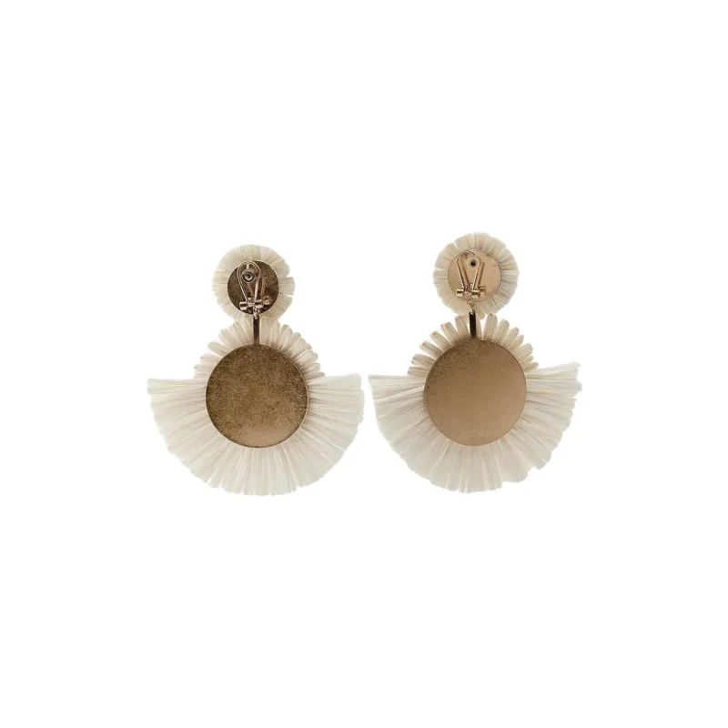 ZARA Brass Earrings Women's White-1