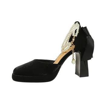 QITUMAUL Chunky Heel High Heels Women's