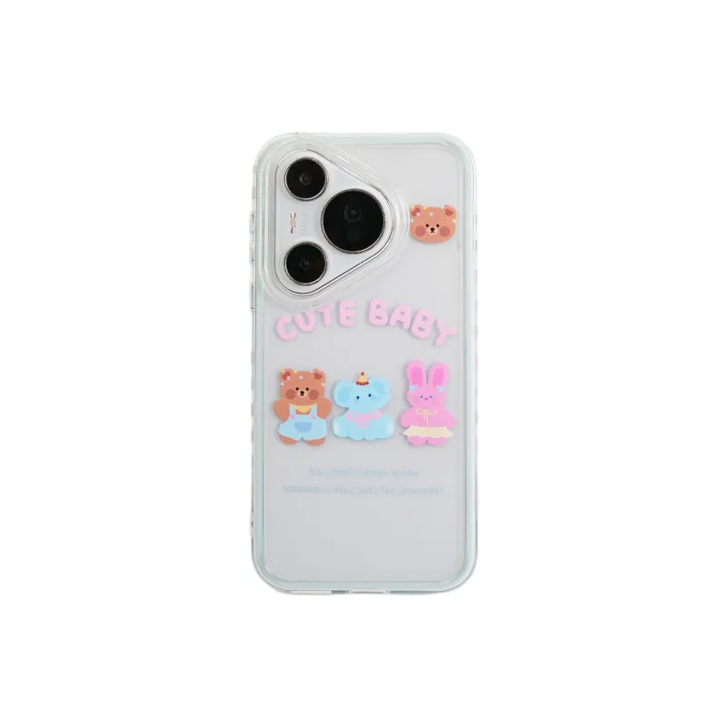 Wei Xin Acrylic Material 2 in 1 English Animal Phone Cases Compatibility With Huawei Mate 70/60 Pro/Pura 70/70 Pro+-0