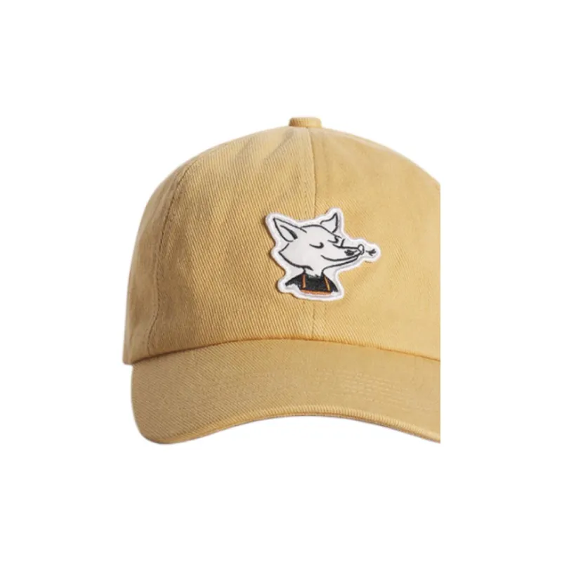 Maison Kitsune Cotton Baseball Caps Unisex Yellow-2