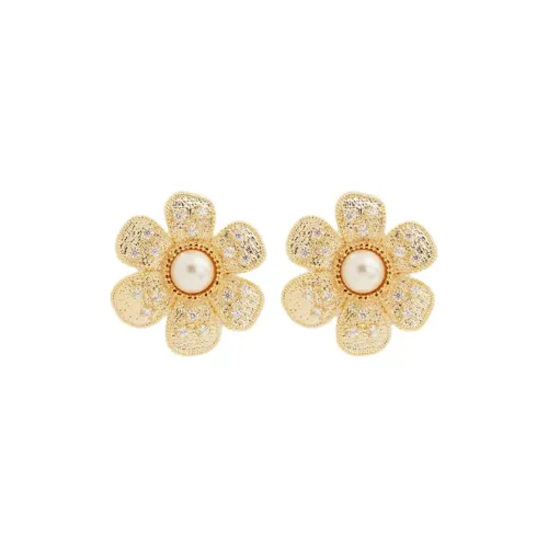 LES NEREIDES Gold Plated Stud Earrings Women's Gold
