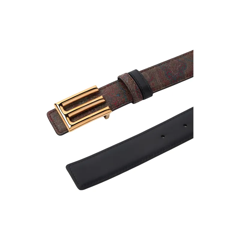 ETRO Paisley Printed Logo Buckled Belt-1