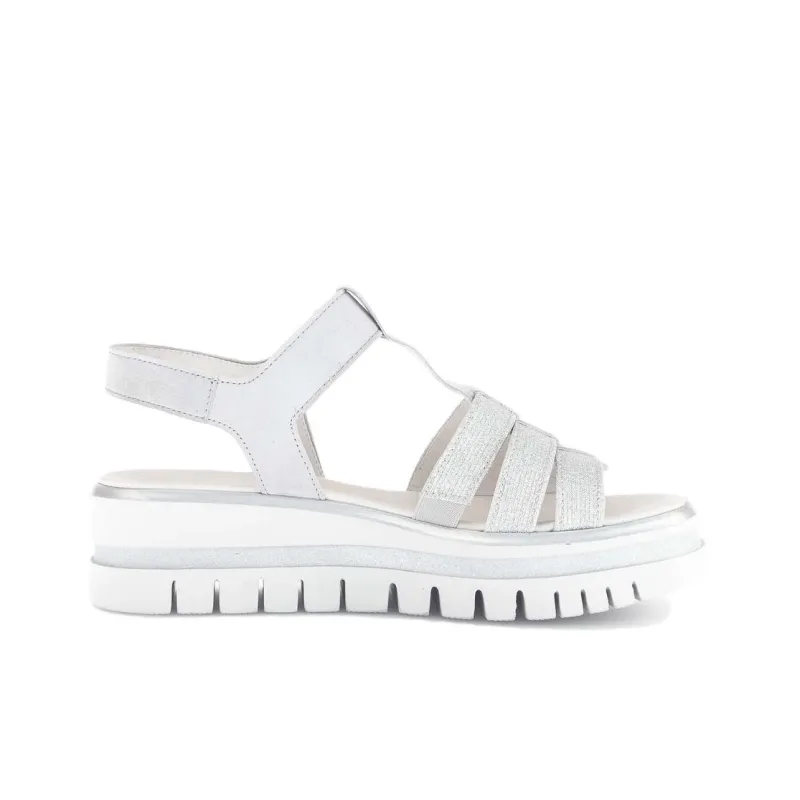 Gabor Fashion Roman Sandals 5.5cm Women's Gray Silver-1