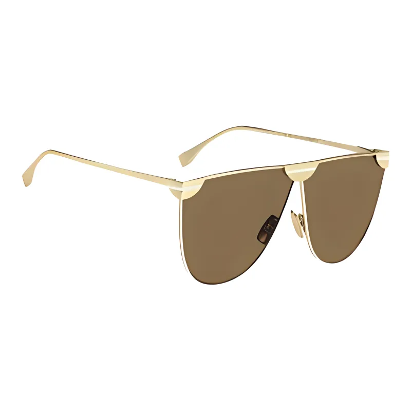 FENDI Subject To Official Website Irregular Shape Sunglasses Women's Gold-1