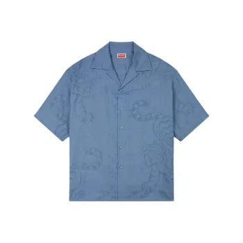 KENZO Bamboo Tiger Hawaiian Jacquard Shirt